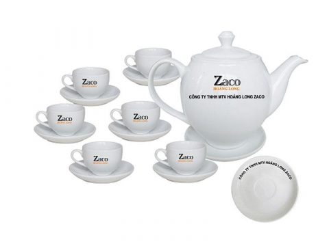 Bộ Trà Bát Tràng Dáng Minh Long Giá In Logo ZaCo