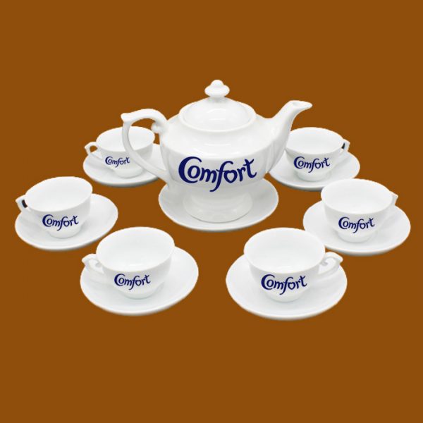 Bộ ấm trà Bát Tràng quà tặng in logo Comfort