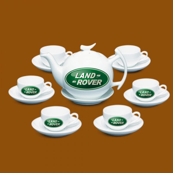 Bộ ấm trà Bát Tràng quà tặng in logo Landrover