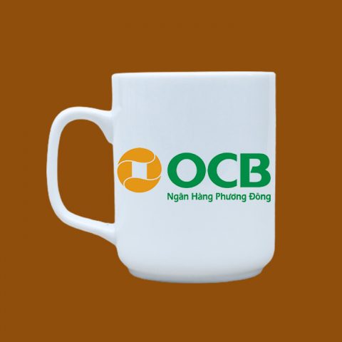 Ly sứ quà tặng Bát Tràng in logo OCB