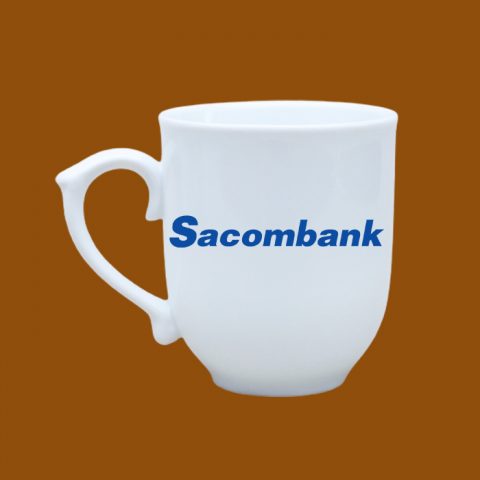 Ly sứ quà tặng Bát Tràng in logo Sacombank