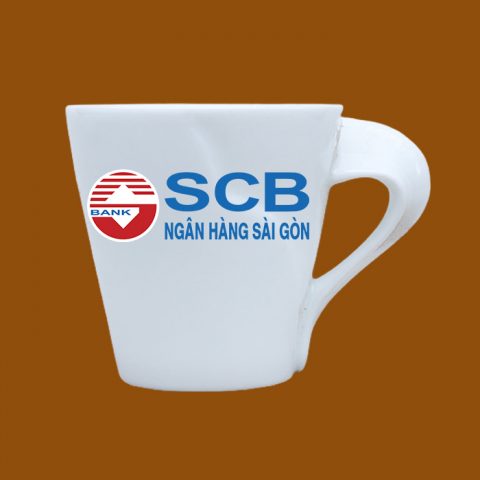 Ly sứ quà tặng Bát Tràng in logo SCB
