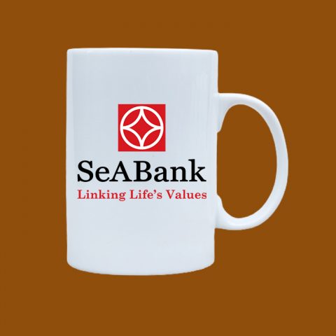 Ly sứ quà tặng Bát Tràng in logo SeABank