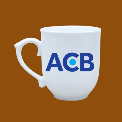 Ly sứ quà tặng in logo ACB