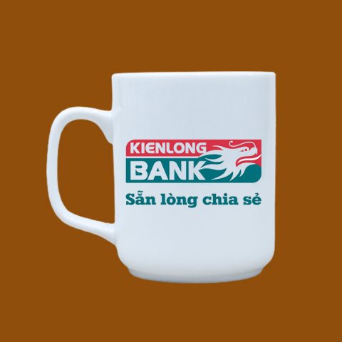 Ly sứ quà tặng in logo Kiên Long Bank