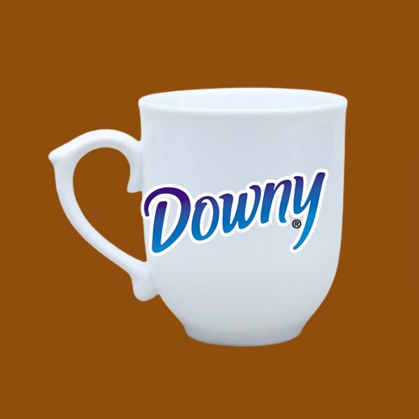 Ly sứ trắng in logo Downy