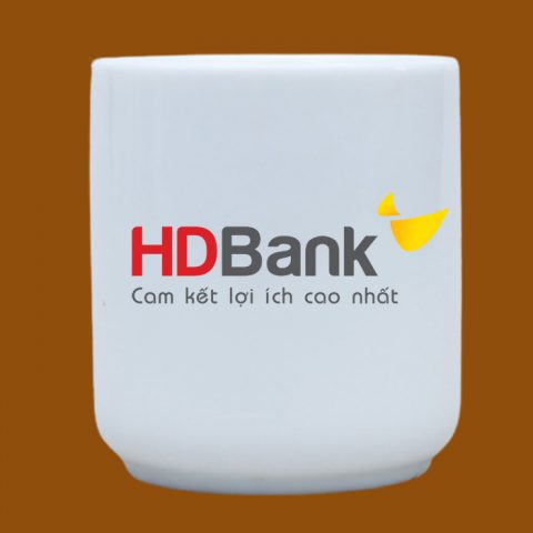 Ly sứ trắng in logo HD Bank