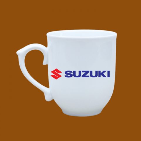 Ly sứ trắng in logo Suzuki