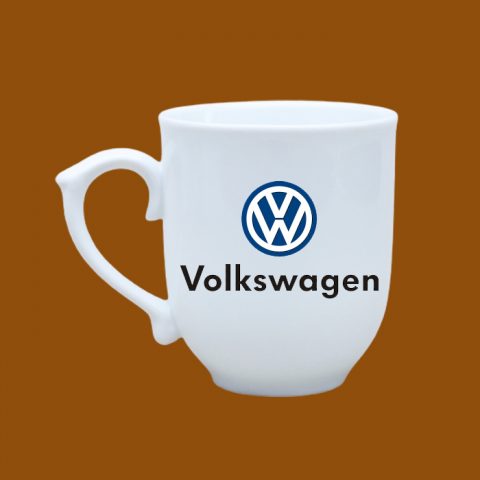 Ly sứ trắng in logo Volkswagen