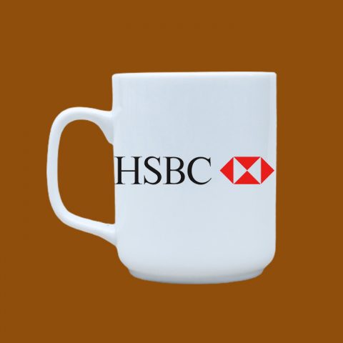 Ly sứ trắng quà tặng Bát Tràng trắng in logo HSBC